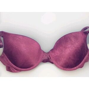 34B Danskin 90410 Maroon‎ Burgundy Polyester Padded  T Shirt Bra